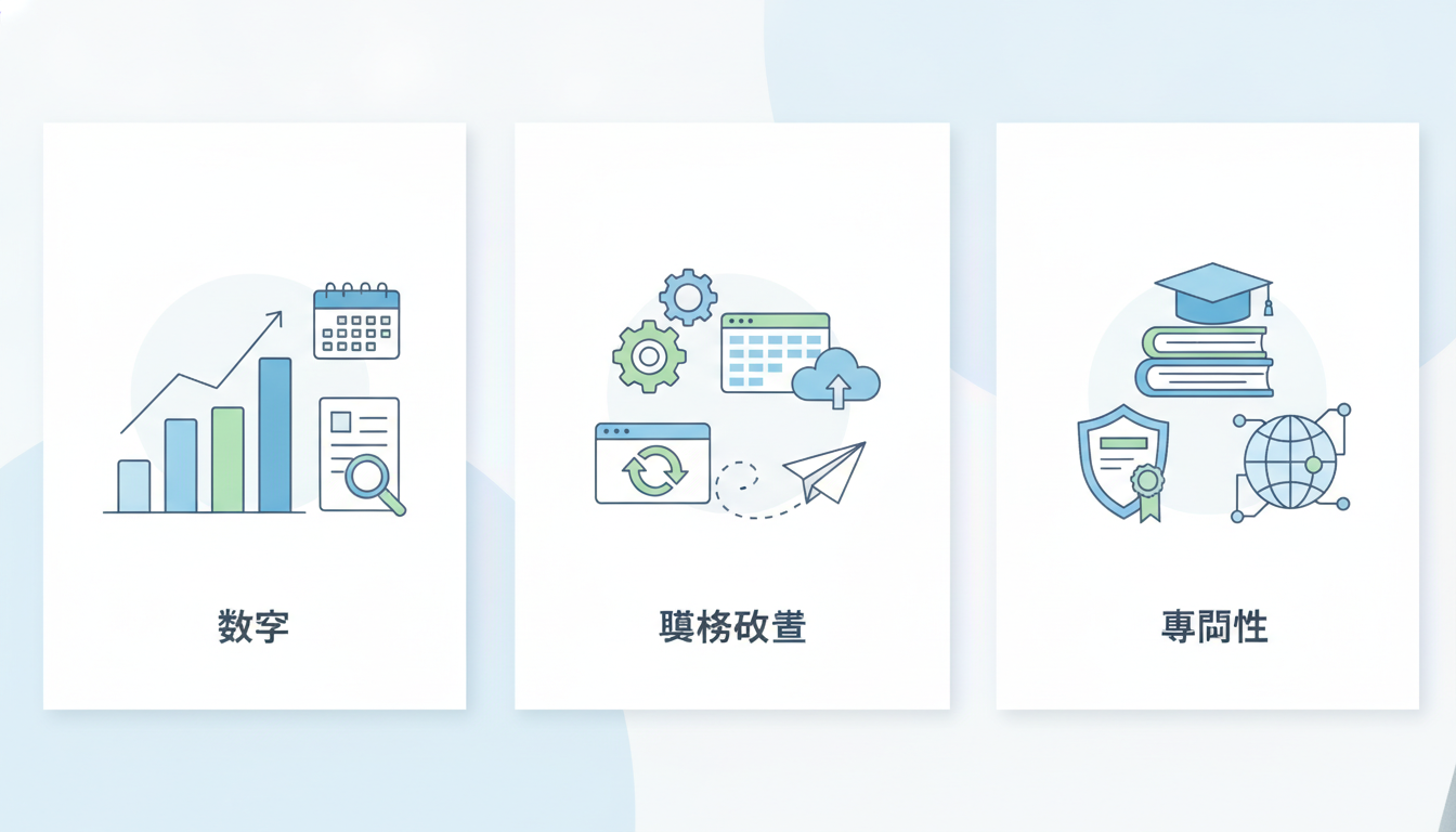 経理自己PRの3点構成「数字+業務改善+専門性」