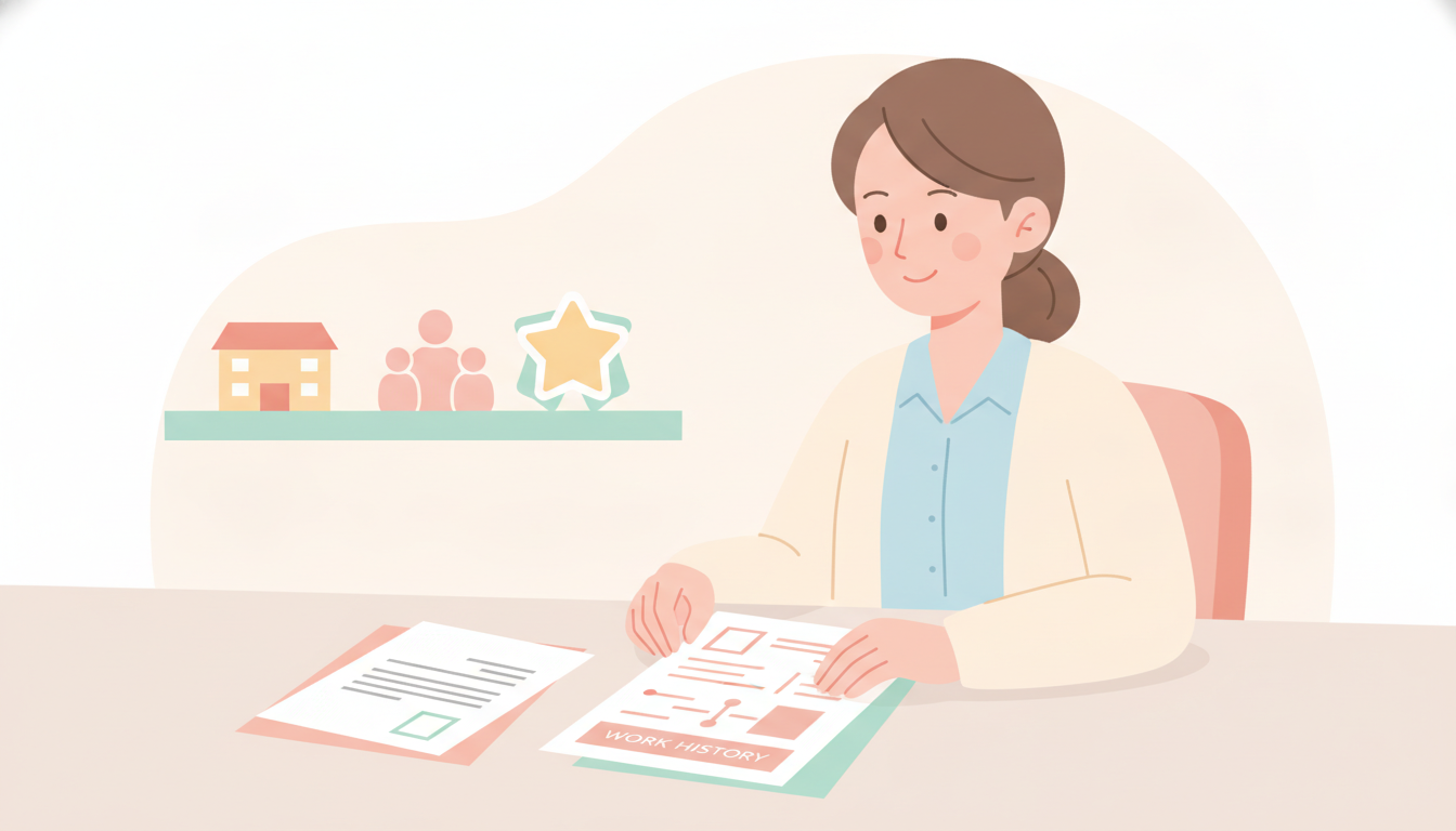 チェックリストを確認する保育士のイラスト